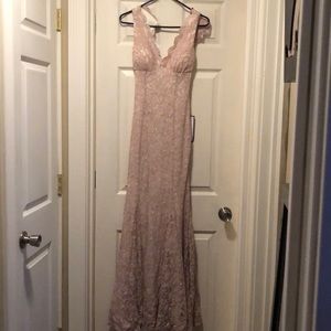 R&M Richards Champagne Elegant Dress